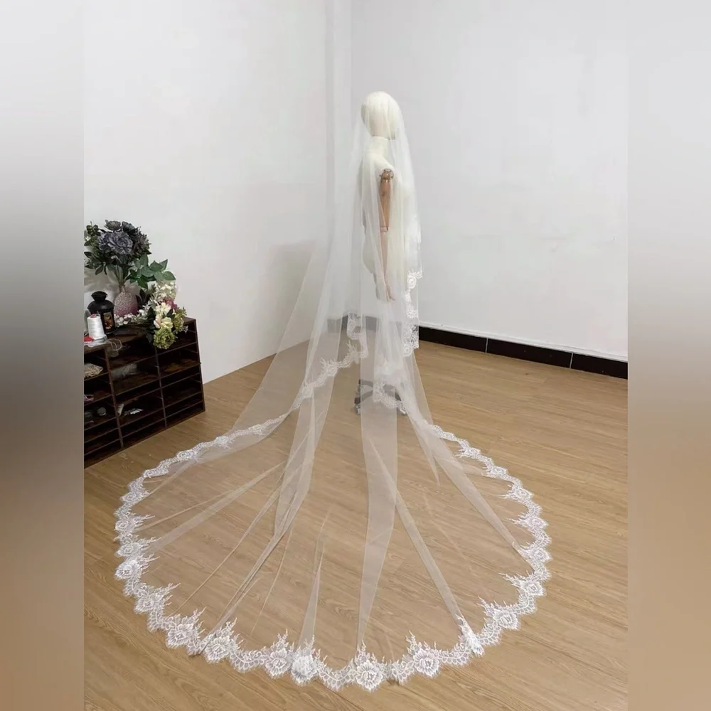 Cathedral Lace Wedding Veil with Comb